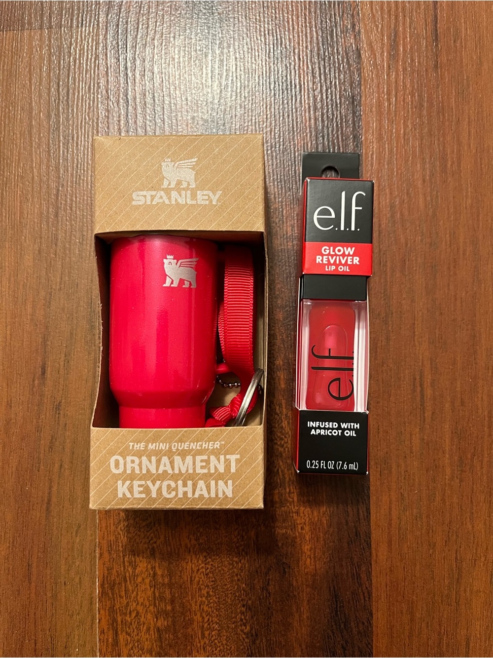Elf Lip Oil & Mini Stanley Ornament Keychain Bundle (NWT)
